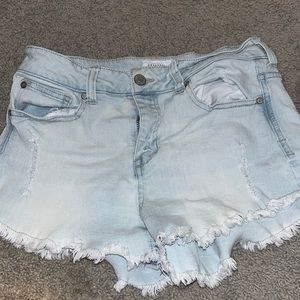 Light washed denim shorts
